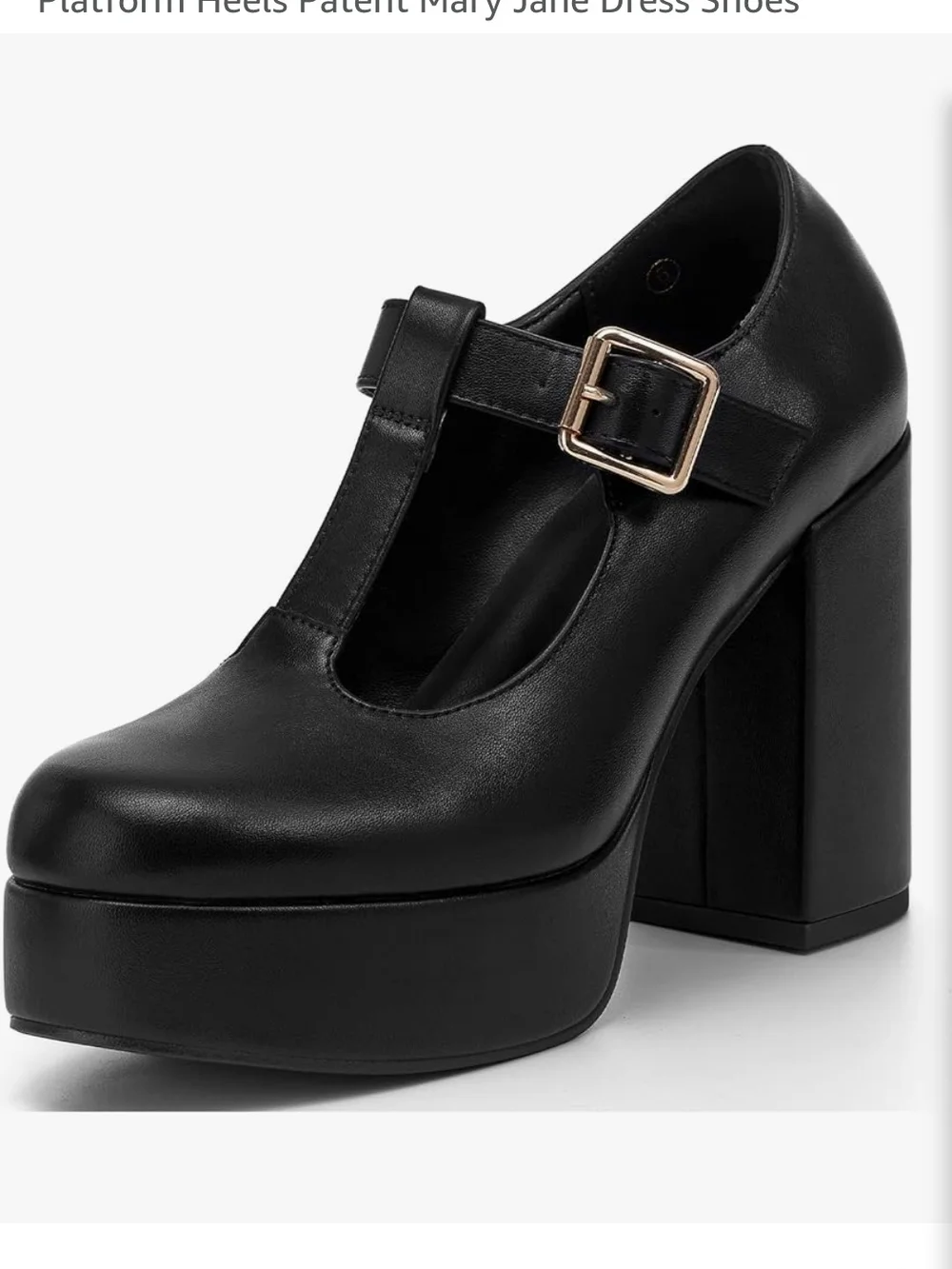 Classic Black Patent Mary Jane Platform Heels